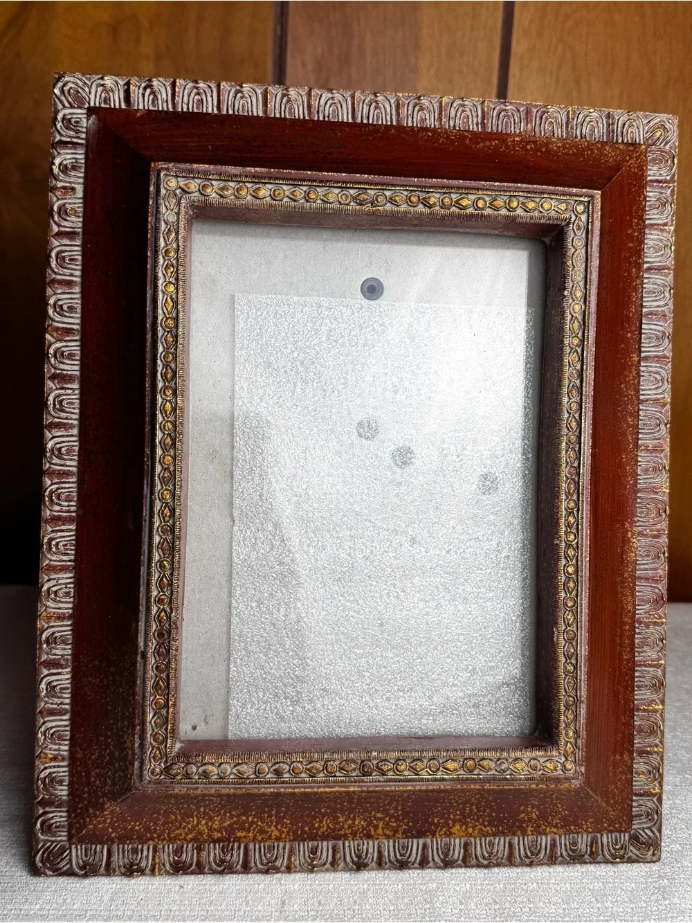 Vintage Heavy Ornate Wood Picture Frame Holds 5x7 Photo